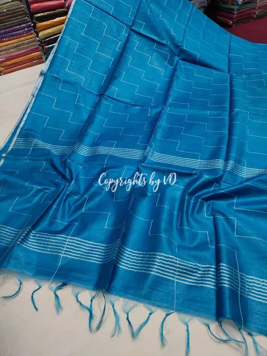 Kota Viscose Silk Saree with Dupion Silk Zig-Zag Weaving – Elegant Lightweight Designer Saree